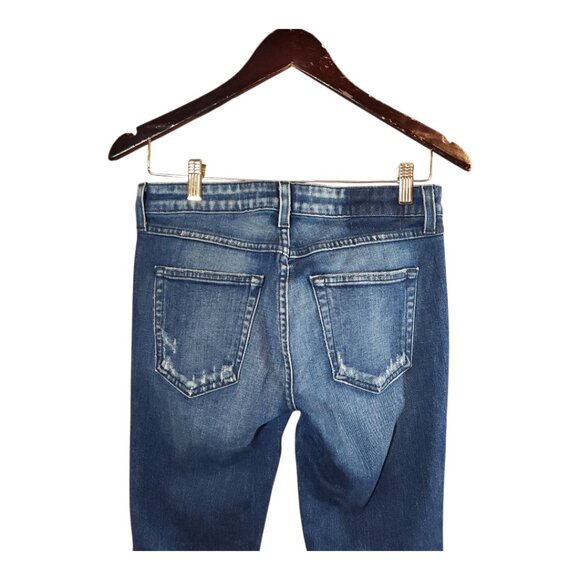 AMO Stix Crop Frayed Hem Mid-rise Skinny Jeans in Sweetheart Wash Women's 27 - Picture 9 of 10